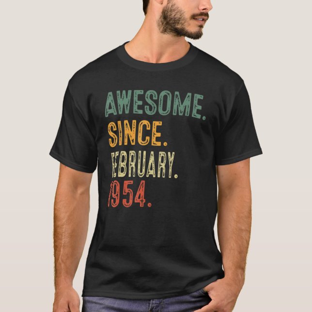 T-shirt Magnifique depuis février 1954 69e Anniversaire Ca (Devant)