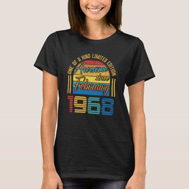 T-shirt Magnifique depuis février 1968 55 Ans 55e Birt (Devant)