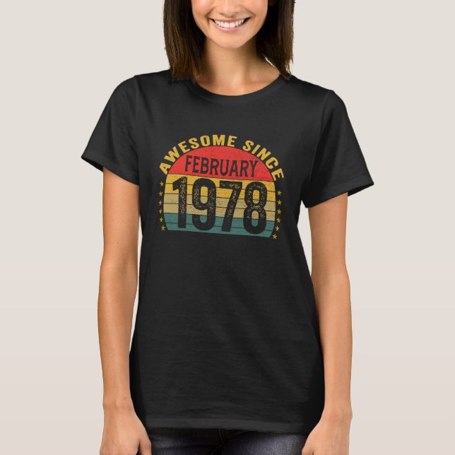 T-shirt Magnifique depuis février 1978 45e anniversaire Fe (Devant)