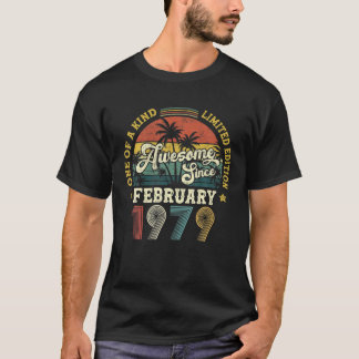 T-shirt Magnifique Depuis Février 1979 Vintage 43E Anniver