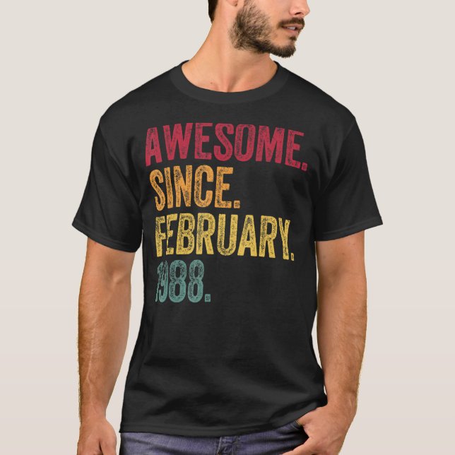 T-shirt Magnifique depuis février 1988 35e anniversaire 35 (Devant)