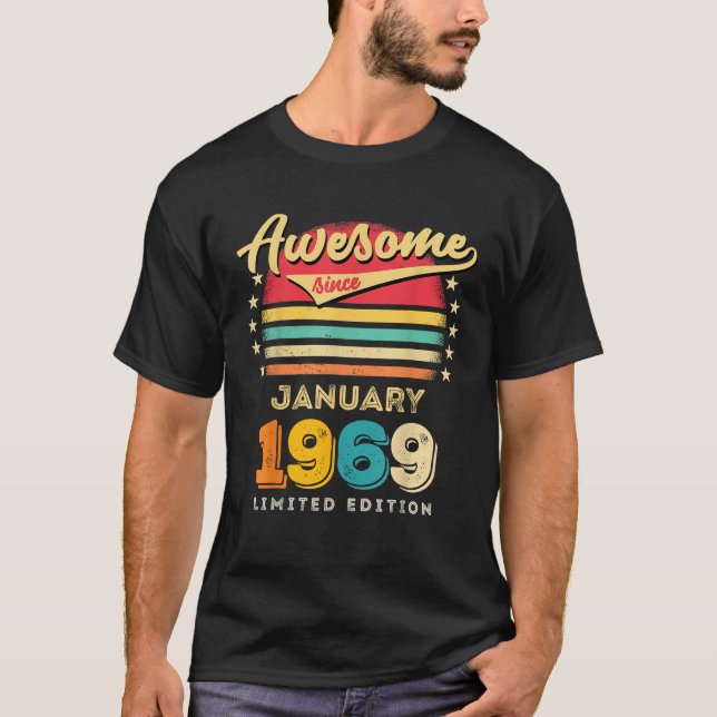 T-shirt Magnifique Depuis Janvier 1969 Anniversaire (Devant)
