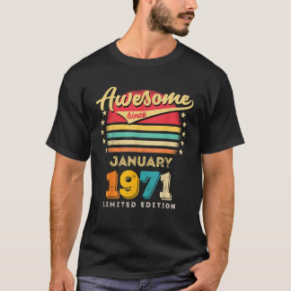 T-shirt Magnifique Depuis Janvier 1971 Anniversaire