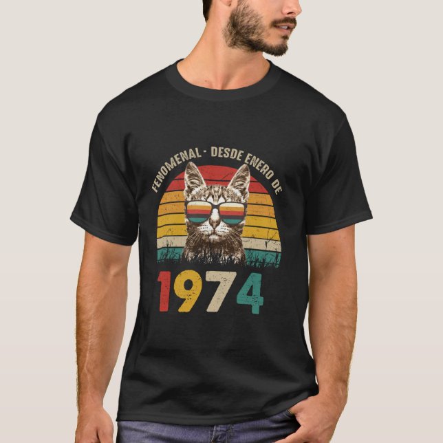 T-shirt Magnifique depuis Janvier 1974 Espagnol 50ème Anni (Devant)