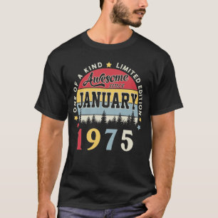 T-shirt Magnifique Depuis Janvier 1975 Vintage Anniversair