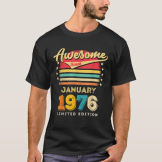 T-shirt Magnifique Depuis Janvier 1976 Anniversaire
