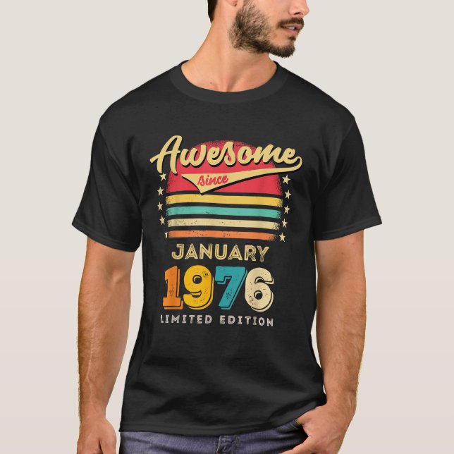 T-shirt Magnifique Depuis Janvier 1976 Anniversaire (Devant)