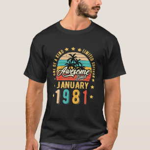 T-shirt Magnifique Depuis Janvier 1981 Vintage 41E Anniver