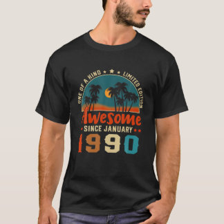 T-shirt Magnifique Depuis Janvier 1990 32 Ans 32E Annivers