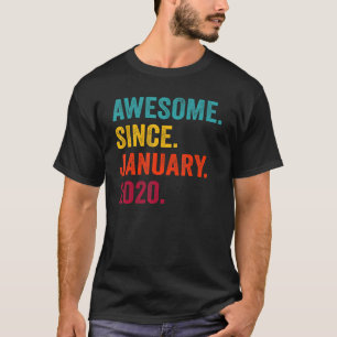 T-shirt Magnifique Depuis Janvier 2020 3ème Anniversaire 3