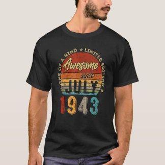 T-shirt Magnifique depuis juillet 1943 Vintage 79ème anniv