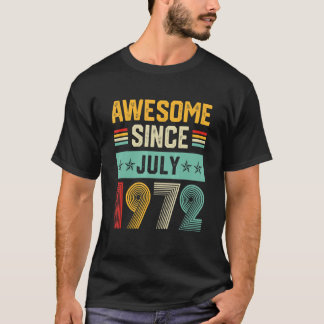 T-shirt Magnifique depuis juillet 1972 Mens Femme 50e anni