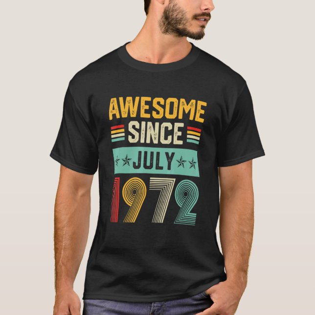 T-shirt Magnifique depuis juillet 1972 Mens Femme 50e anni (Devant)