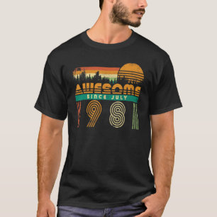 T-shirt Magnifique Depuis Juillet 1981 Anniversaire Pour H