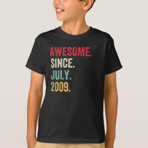 T-shirt Magnifique Depuis Juillet 2009 Anniversaire