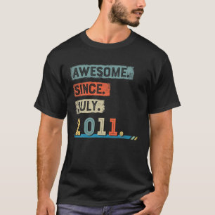 T-shirt Magnifique Depuis Juillet 2011 10E Anniversaire Ga