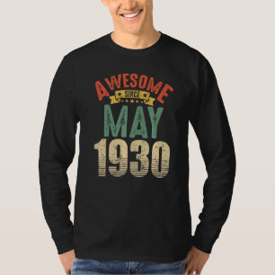 T-shirt Magnifique depuis mai 1930 92 Ans 92e Anniversaire