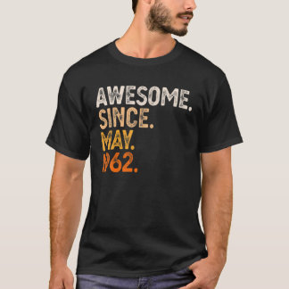 T-shirt Magnifique Depuis Mai 1962 60E Cadeau Anniversaire