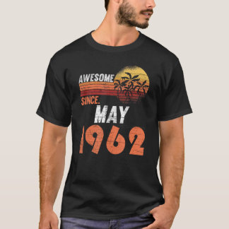 T-shirt Magnifique Depuis Mai 1962 Hommes Femmes Anniversa