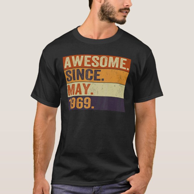 T-shirt Magnifique depuis mai 1969 53ème anniversaire Retr (Devant)