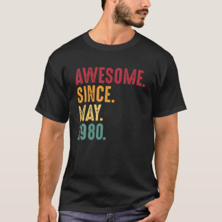 T-shirt Magnifique Depuis Mai 1980 41Cadeau Anniversaire 4