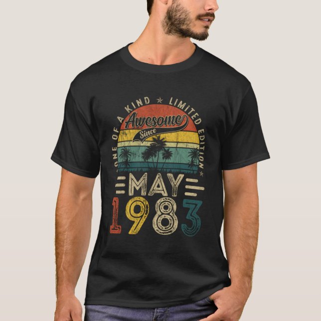 T-shirt Magnifique Depuis Mai 1983 40E Pour (Devant)