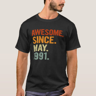 T-shirt Magnifique Depuis Mai 1991 Retro 30 Ans 30E Bir
