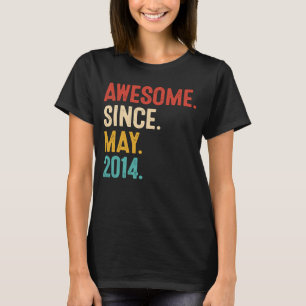 T-shirt Magnifique depuis mai 2014 9e anniversaire Retro 9