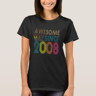 T-shirt Magnifique Depuis Mai Né En 2008 Vintage 14ème ann