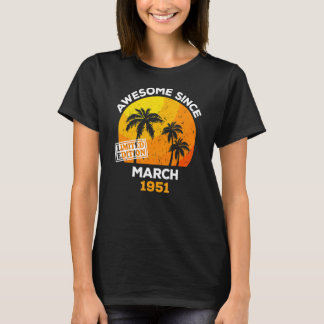 T-shirt Magnifique depuis mars 1951 Retro Hommes & Femmes 