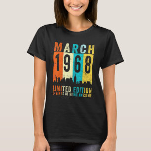 T-shirt Magnifique depuis mars 1968 54e anniversaire Vinta