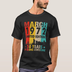 T-shirt Magnifique Depuis Mars 1972 50E Anniversaire Vinta
