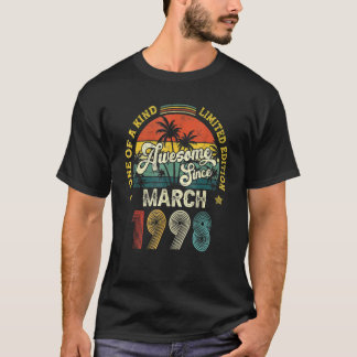 T-shirt Magnifique depuis mars 1998 Vintage 24ème annivers