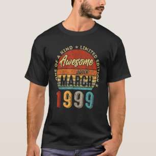 T-shirt Magnifique depuis mars 1999 Vintage 23e anniversai