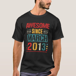 T-shirt Magnifique Depuis Mars 2013 9 Ans 9e Anniversaire