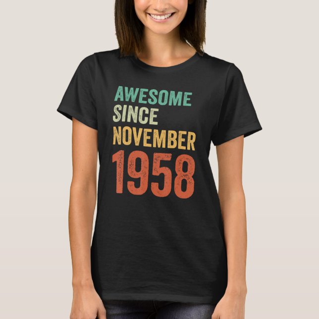 T-shirt Magnifique depuis novembre 1958 65e anniversaire F (Devant)