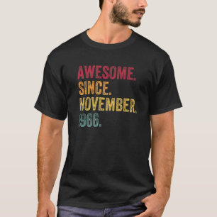 T-shirt Magnifique Depuis Novembre 1966 55E Cadeau Anniver