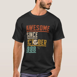 T-shirt Magnifique Depuis Octobre 1988 Lune Chat Chat Hal 