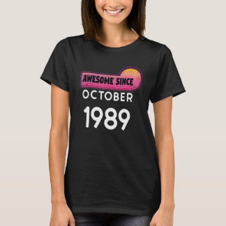 T-shirt Magnifique depuis octobre 1989 Anniversaire 1989 O
