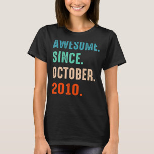 T-shirt Magnifique depuis octobre 2010 12e anniversaire 12