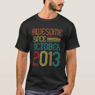 T-shirt Magnifique depuis octobre 2013 Retro 9e anniversai