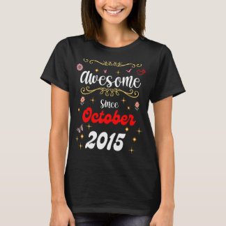 T-shirt Magnifique depuis Octobre 2015 Fleurs d'anniversai
