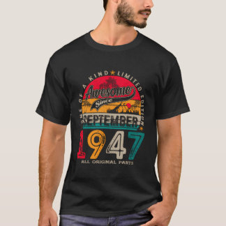 T-shirt Magnifique Depuis Septembre 1947 76E Cadeaux Anniv