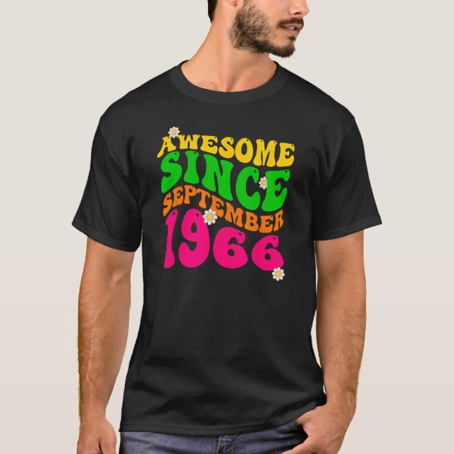 T-shirt Magnifique depuis septembre 1966 Anniversaire Supe (Devant)