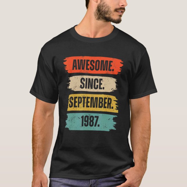 T-shirt Magnifique Depuis Septembre 1987 35 Ans 35th Bi (Devant)