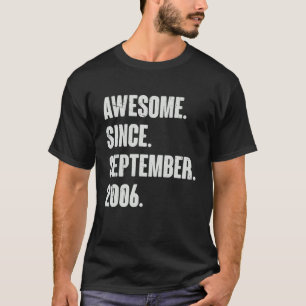 T-shirt Magnifique Depuis Septembre 2006 16 Ans 16ème Birt