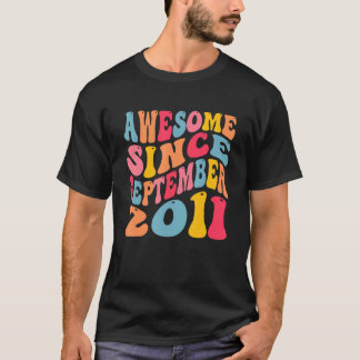 T-shirt Magnifique Depuis Septembre 2011 11 Ans Rétro 11èm