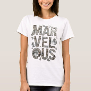 T-shirt Magnifique design moderne MARVELOUX en argent