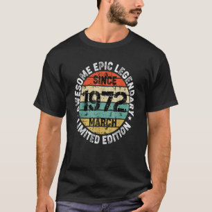 T-shirt Magnifique Légendaire Épique Depuis Mars 1972 Esse