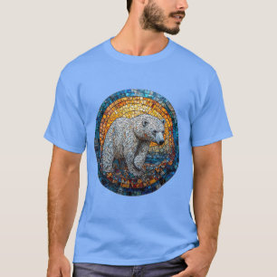 T-shirt Magnifique œuvre d'art en verre teinté d'ours pola